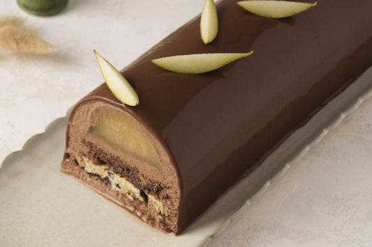 bûche poire chocolat noir