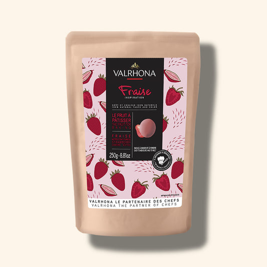 sachet couverture de fruit inspiration fraise Valrhona