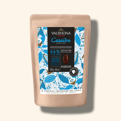 Visuel de face sac chocolat noir Caraïbe  - Valrhona 