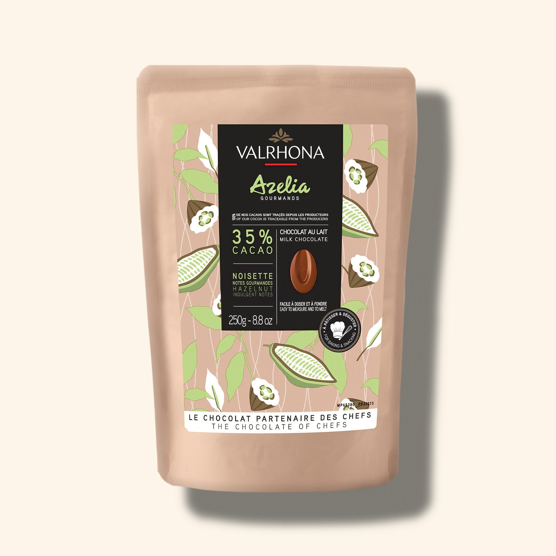 packaging chocolat au lait à pâtisser azélia de valrhona