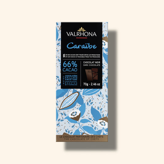 packaging tablette de chocolat noir caraibe valrhona