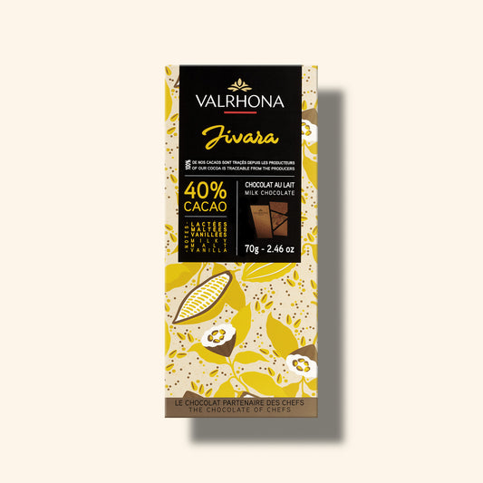 packaging tablette de chocolat au lait jivara valrhona