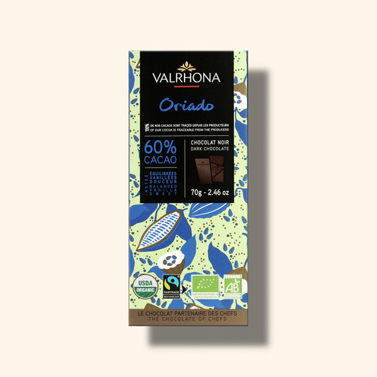 packaging tablette chocolat noir oriado valrhona