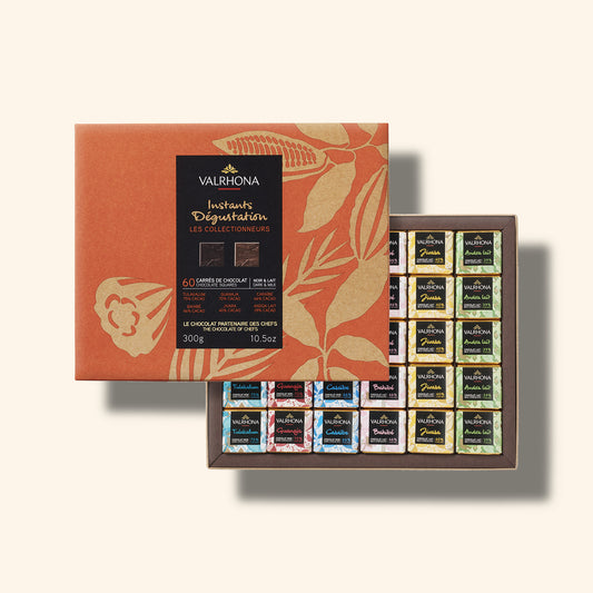 Coffret ouvert Instants Dégustation - Les collectionneurs  Valrhona 