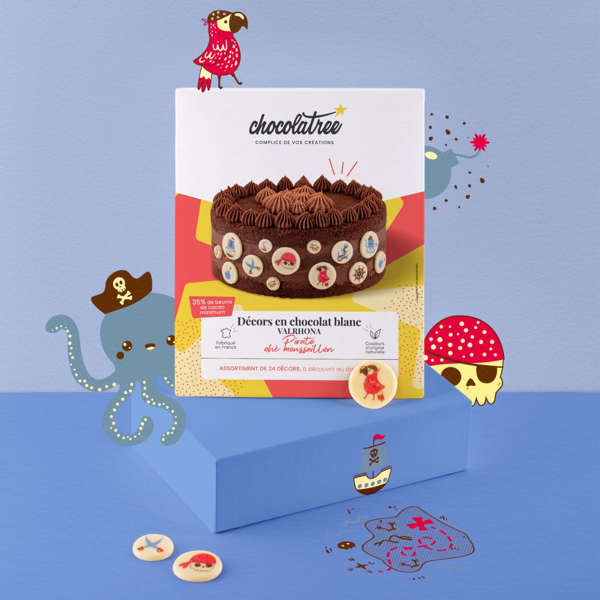 Packaging décors Pirates avec visuels ambiance 