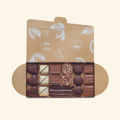 Ballotin ouvert de 345 gr de chocolats assortis 