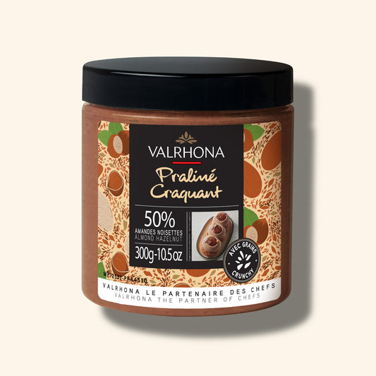 Packaging du praliné craquant en 300 gr - Valrhona 