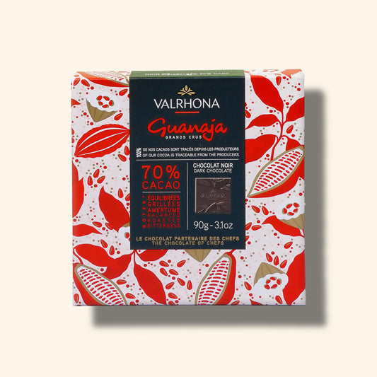 Coffret de face de 18 carrés de chocolat Guanaja