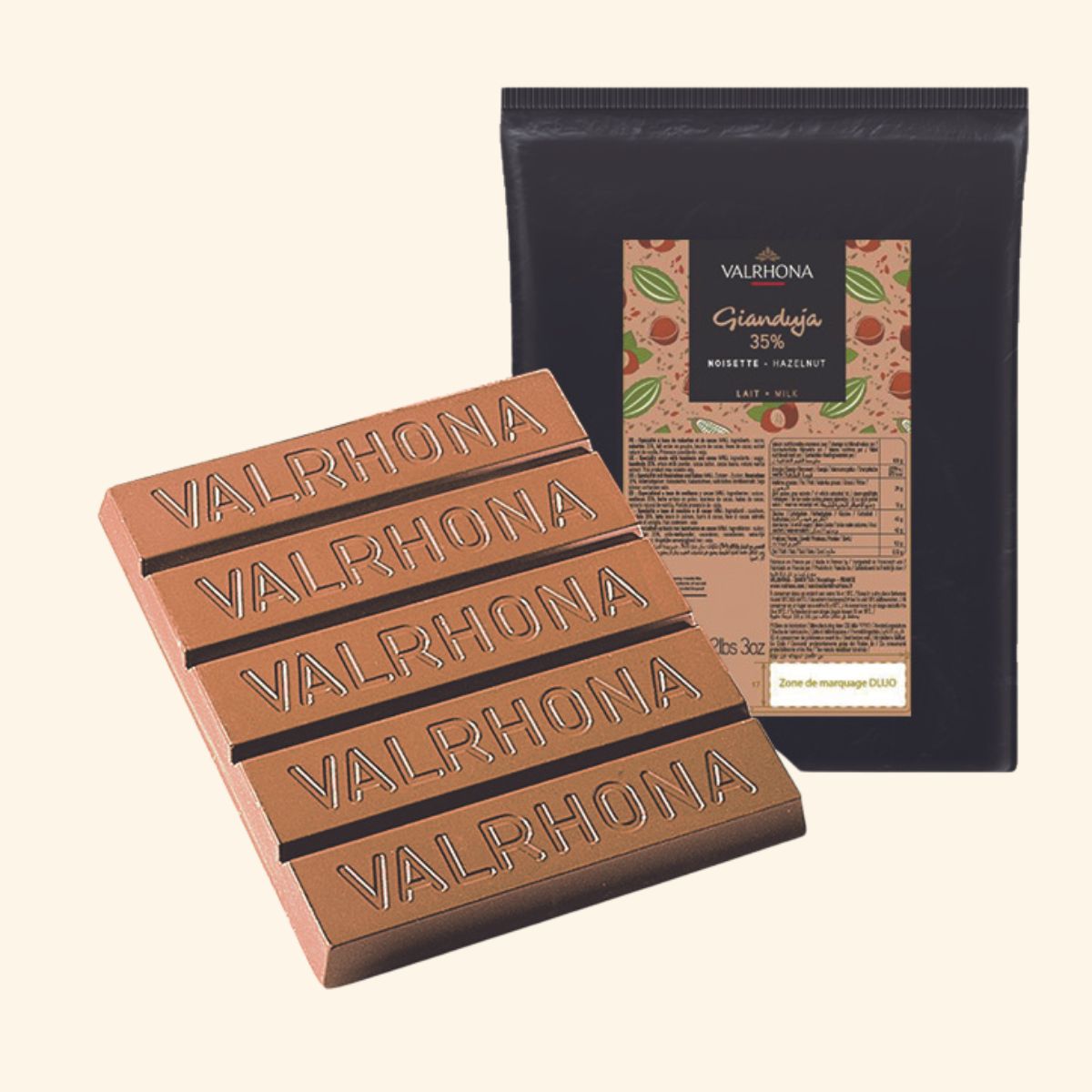 Bloc 1 kg de Gianduja Valrhona  